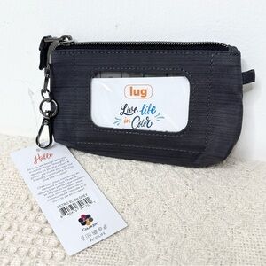 Lug Grey Metro XL ID Pouch Quilted Zip Coin Purse Wallet Clip On